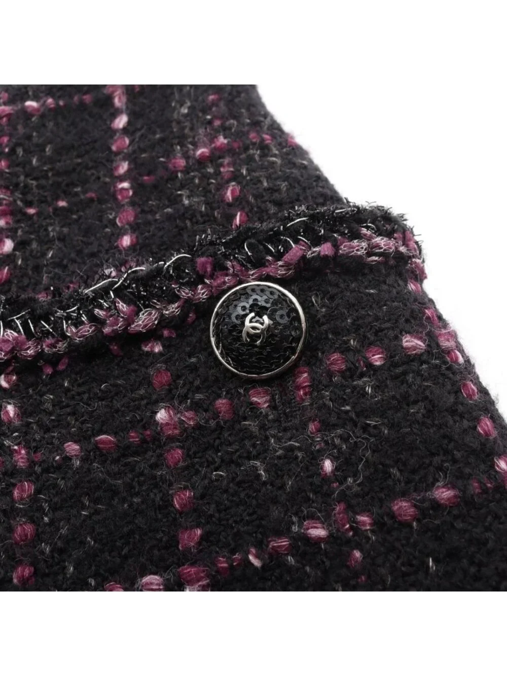 Chanel Skirt CC Logo Button Wool